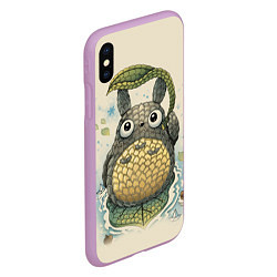 Чехол iPhone XS Max матовый My Neighbor Totoro, цвет: 3D-сиреневый — фото 2