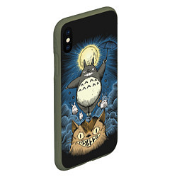 Чехол iPhone XS Max матовый My Neighbor Totoro, цвет: 3D-темно-зеленый — фото 2