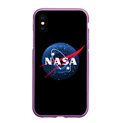 Чехол iPhone XS Max матовый NASA Black Hole, цвет: 3D-фиолетовый