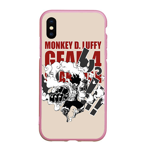 Чехол iPhone XS Max матовый One Piece / 3D-Розовый – фото 1