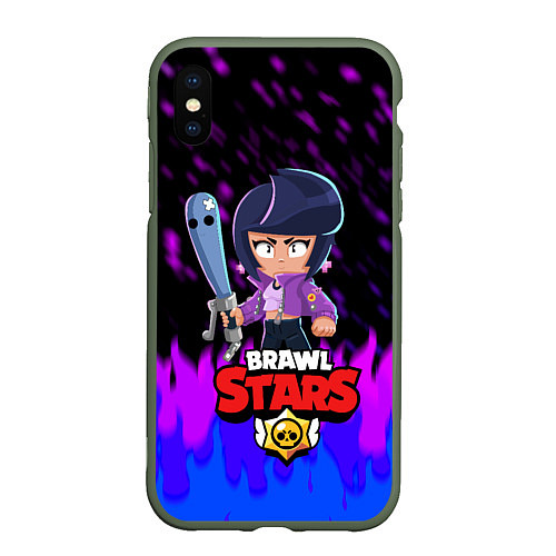 Чехол iPhone XS Max матовый BRAWL STARS BIBI / 3D-Темно-зеленый – фото 1