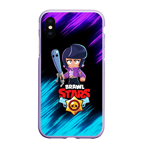 Чехол iPhone XS Max матовый BRAWL STARS BIBI / 3D-Светло-сиреневый – фото 1