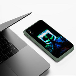 Чехол iPhone XS Max матовый Marshmello, цвет: 3D-темно-зеленый — фото 2