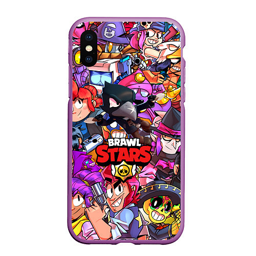 Чехол iPhone XS Max матовый BRAWL STARS CROW / 3D-Фиолетовый – фото 1