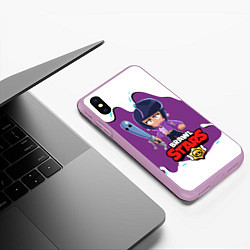 Чехол iPhone XS Max матовый BRAWL STARS BIBI, цвет: 3D-сиреневый — фото 2