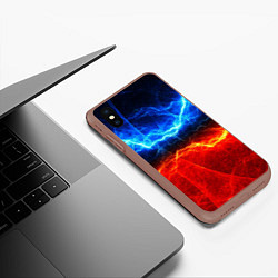 Чехол iPhone XS Max матовый Лёд и огонь, цвет: 3D-коричневый — фото 2