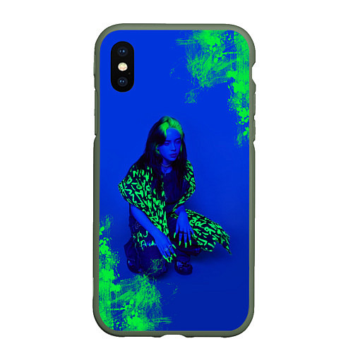 Чехол iPhone XS Max матовый Billie Eilish / 3D-Темно-зеленый – фото 1