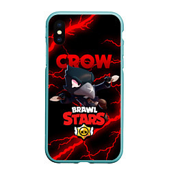 Чехол iPhone XS Max матовый BRAWL STARS CROW, цвет: 3D-мятный