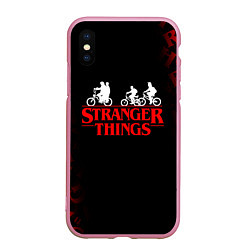 Чехол iPhone XS Max матовый STRANGER THINGS, цвет: 3D-розовый