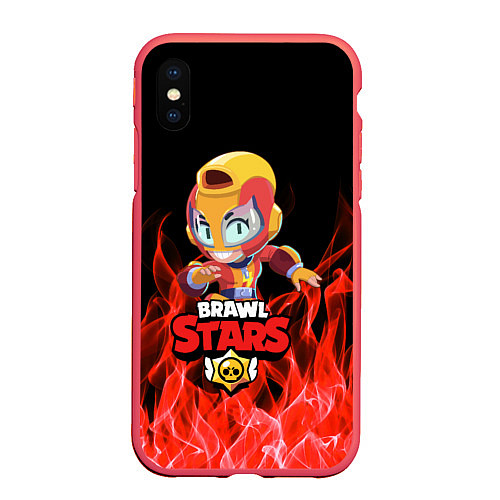Чехол iPhone XS Max матовый BRAWL STARS MAX / 3D-Красный – фото 1