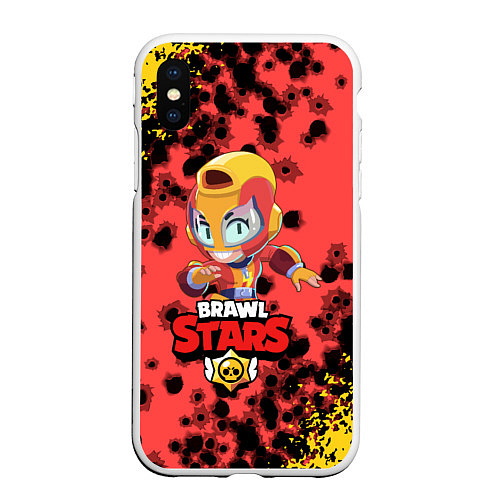 Чехол iPhone XS Max матовый BRAWL STARS MAX / 3D-Белый – фото 1