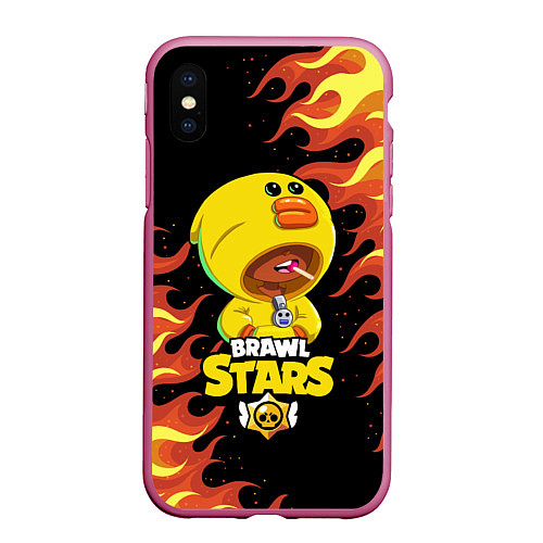 Чехол iPhone XS Max матовый Brawl Stars SALLY LEON / 3D-Малиновый – фото 1