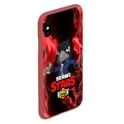 Чехол iPhone XS Max матовый Brawl Stars CROW, цвет: 3D-красный — фото 2