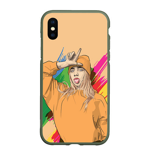 Чехол iPhone XS Max матовый BILLIE EILISH / 3D-Темно-зеленый – фото 1