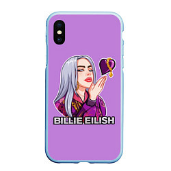 Чехол iPhone XS Max матовый BILLIE EILISH, цвет: 3D-голубой