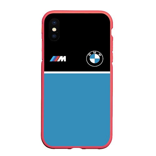 Чехол iPhone XS Max матовый BMW БМВ / 3D-Красный – фото 1