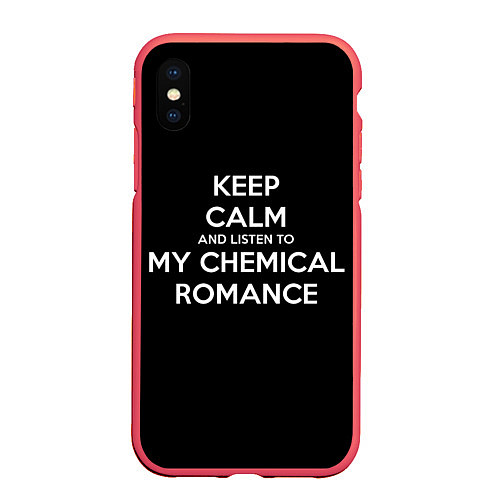 Чехол iPhone XS Max матовый My chemical romance / 3D-Красный – фото 1