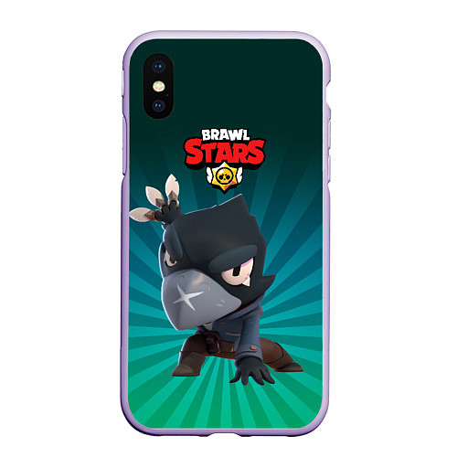 Чехол iPhone XS Max матовый Brawl Stars Crow / 3D-Светло-сиреневый – фото 1