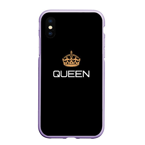 Чехол iPhone XS Max матовый Королева / 3D-Светло-сиреневый – фото 1