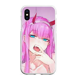 Чехол iPhone XS Max матовый Ahegao, цвет: 3D-белый