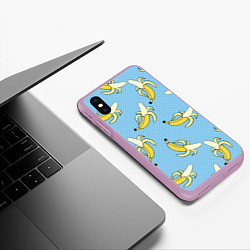 Чехол iPhone XS Max матовый Banana art, цвет: 3D-сиреневый — фото 2