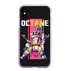 Чехол iPhone XS Max матовый Apex Legends Octane, цвет: 3D-сиреневый