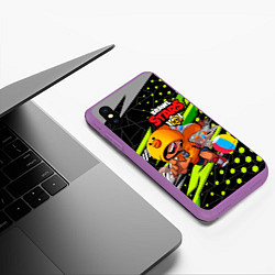 Чехол iPhone XS Max матовый Brawl stars, цвет: 3D-фиолетовый — фото 2