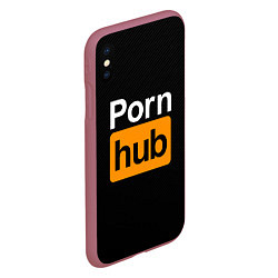 Чехол iPhone XS Max матовый PORNHUB, цвет: 3D-малиновый — фото 2