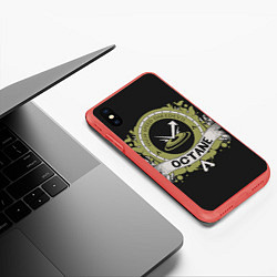 Чехол iPhone XS Max матовый Apex Legends Octane, цвет: 3D-красный — фото 2