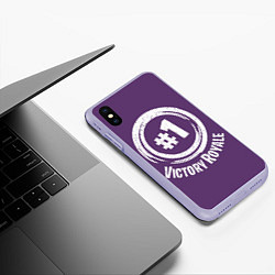 Чехол iPhone XS Max матовый Victory Royale, цвет: 3D-светло-сиреневый — фото 2