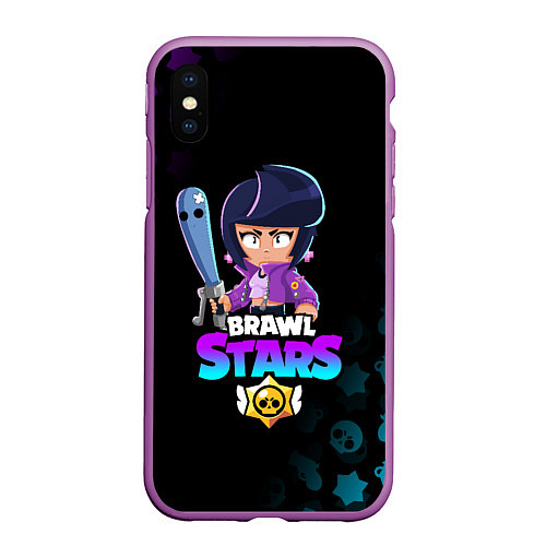 Чехол iPhone XS Max матовый BRAWL STARS BIBI / 3D-Фиолетовый – фото 1