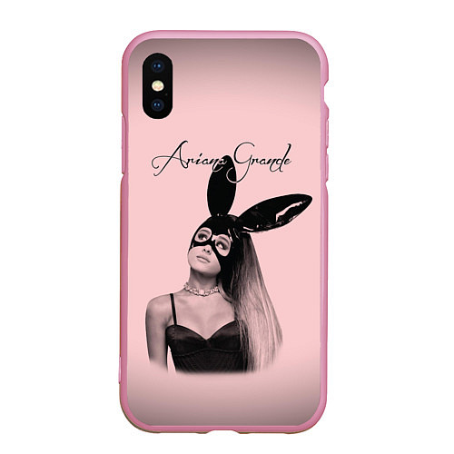 Чехол iPhone XS Max матовый Ariana Grande / 3D-Розовый – фото 1