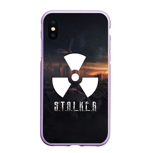 Чехол iPhone XS Max матовый STALKER / 3D-Сиреневый – фото 1