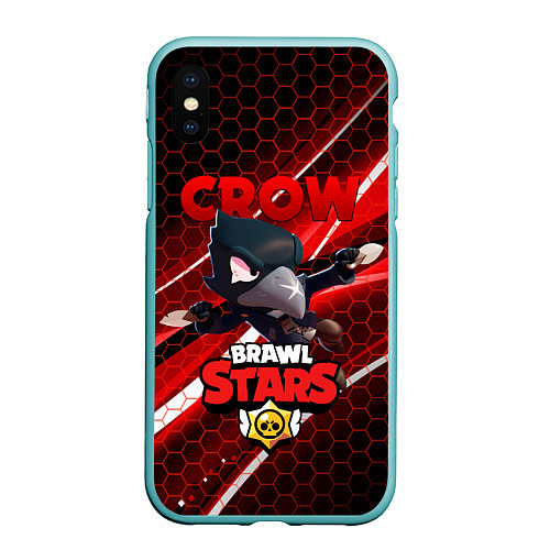 Чехол iPhone XS Max матовый BRAWL STARS CROW / 3D-Мятный – фото 1