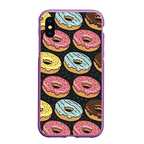 Чехол iPhone XS Max матовый Сладкоежка / 3D-Фиолетовый – фото 1