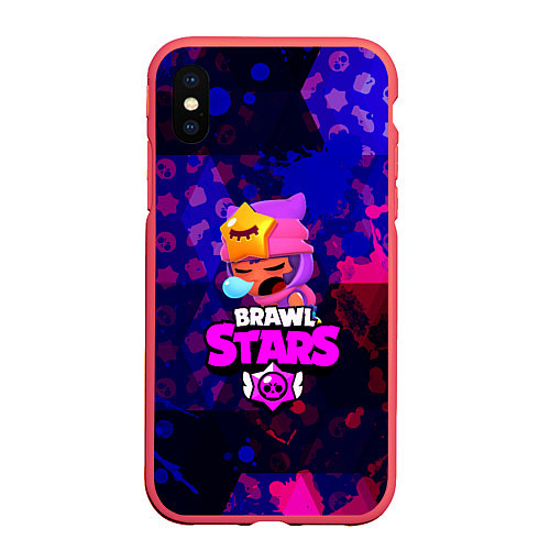 Чехол iPhone XS Max матовый BRAWL STARS:СЭНДИ / 3D-Красный – фото 1