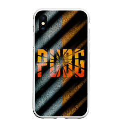 Чехол iPhone XS Max матовый PUBG - Королевская битва, цвет: 3D-белый