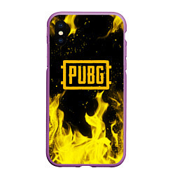 Чехол iPhone XS Max матовый PUBG, цвет: 3D-фиолетовый