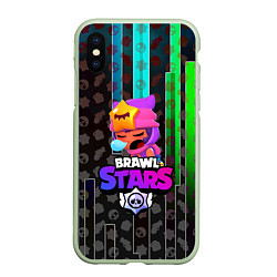 Чехол iPhone XS Max матовый BRAWL STARS SANDY, цвет: 3D-салатовый