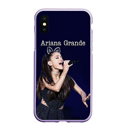 Чехол iPhone XS Max матовый Ariana Grande Ариана Гранде, цвет: 3D-светло-сиреневый