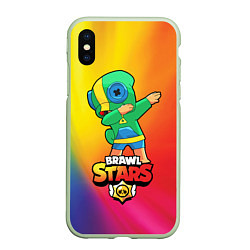 Чехол iPhone XS Max матовый Brawl Stars Leon, Dab