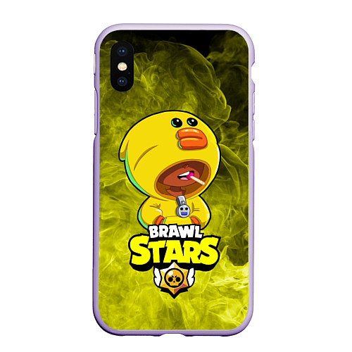 Чехол iPhone XS Max матовый Brawl Stars SALLY LEON / 3D-Светло-сиреневый – фото 1