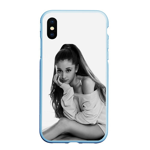 Чехол iPhone XS Max матовый Ariana Grande Ариана Гранде / 3D-Голубой – фото 1