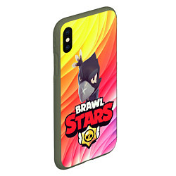 Чехол iPhone XS Max матовый Brawl Stars - Crow, цвет: 3D-темно-зеленый — фото 2