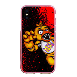 Чехол iPhone XS Max матовый Five Nights At Freddy's, цвет: 3D-розовый