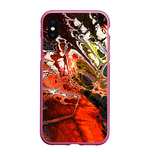 Чехол iPhone XS Max матовый Nu abstracts art / 3D-Малиновый – фото 1