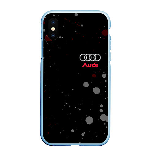 Чехол iPhone XS Max матовый AUDI / 3D-Голубой – фото 1
