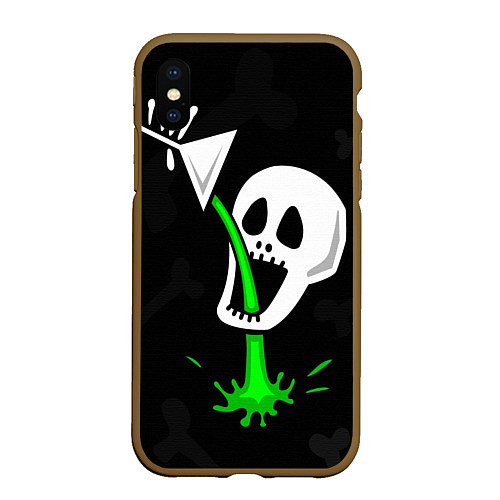 Чехол iPhone XS Max матовый Череп яд / 3D-Коричневый – фото 1