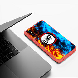 Чехол iPhone XS Max матовый KIMETSU NO YAIBA, цвет: 3D-красный — фото 2