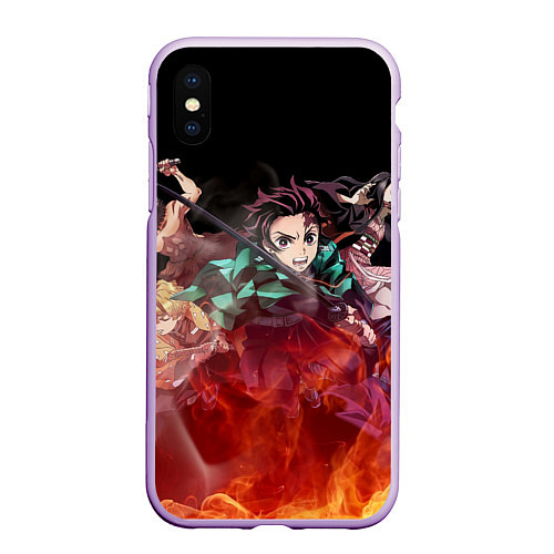 Чехол iPhone XS Max матовый KIMETSU NO YAIBA / 3D-Сиреневый – фото 1